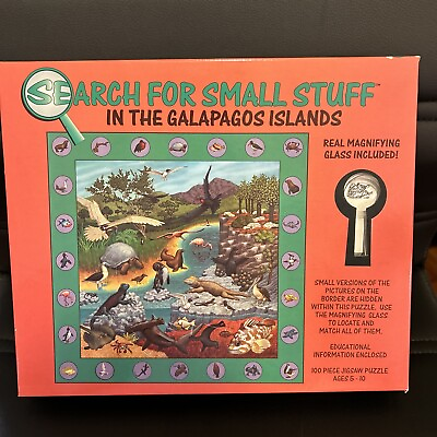 #ad Vintage 1997 Ceaco 100 Piece Puzzle Search For Small Stuff In The Galapagos $30.00