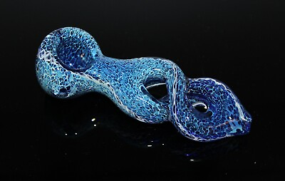 #ad 5quot; INFINITY BLUE LEOPARD Tobacco Smoking Glass Pipe THICK INFINITY Glass pipes $18.95