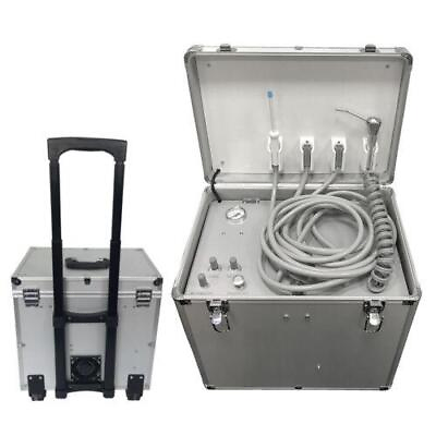 #ad Portable 4 Hole Dental Delivery Unit Rolling Case with Suction Compressor $549.04