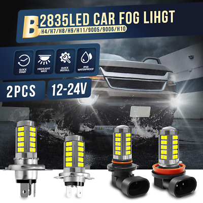#ad 2PCS Car LED H4 H7 H8 H9 H10 H11 9005 9006 2835 LED 56SMD Car Truck Fog Lamp $14.94