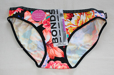 #ad Bonds Ladies 8HK Floral Printed Hipster Bikini Brief Size 10 New AU $10.95