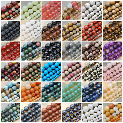 #ad Natural Gemstone Smooth Round Loose Beads 15quot; 4mm 6mm 8mm 10mm 12mm $5.99