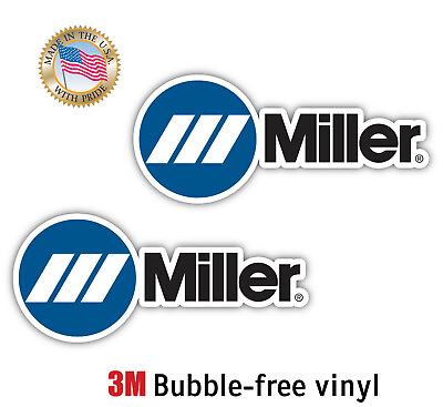 #ad 2X MILLER FILTERS AIR DECAL 3M STICKER MADE IN USA WINDOW CAR LAPTOP $69.79