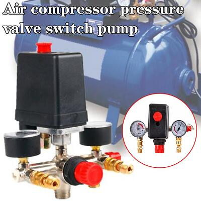 #ad Air Compressor Pressure Valve Switch Pump Control Manifold Parts Assembly* $18.22
