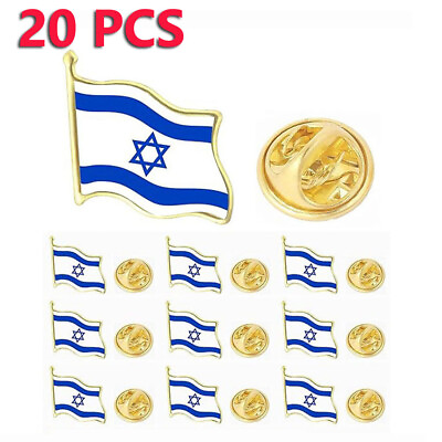 #ad 20PCS Waving National Flag Badge Butterfly Clip Israel Flag Gift Pin Brooch $8.99