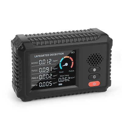#ad Air Quality Monitor Formaldehyde TVOC PM2.5 PM1.0 Detector Digital LCD Display $27.59