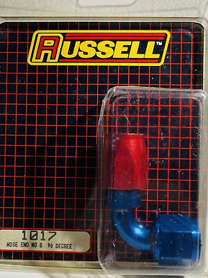 #ad Russell Hose End No. 8 90 Degree Adapter Fitting Race Car Fittings Blue Metallic $29.95