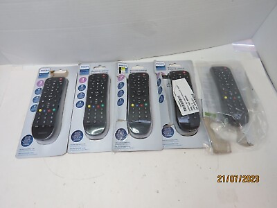 #ad Lot OF 5 PHILIPS Universal Remote Control Audio Video 3 Device Black SRP9232D 27 $24.99