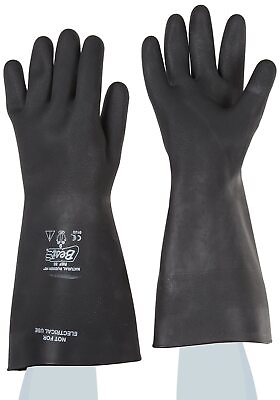 #ad 1 PAIR SHOWA 55 CHEMICAL RESISTANT UNLINED RUBBER GLOVES 15quot; 40MIL $13.00
