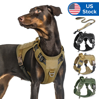 #ad #ad rabbitgoo Military Tactical No Pull Dog Harness with Handle Adjustable Training $19.98