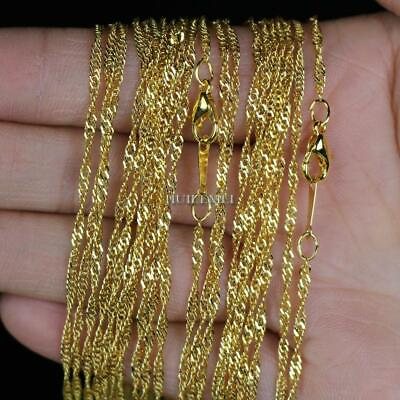 #ad Wholesale Lots 10pcs lot 2mm Gold Color Water Wave Chain Necklaces 16quot; 24quot; $4.99