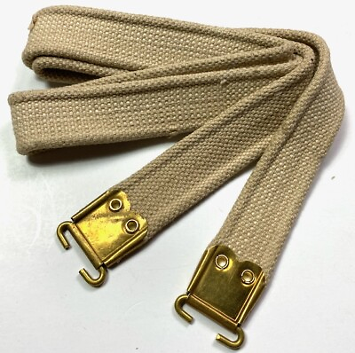 #ad WWII BRITISH ENFIELD RIFLE CANVAS CARRY SLING TAN $19.96