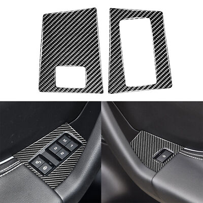 #ad For Jaguar F Pace X761 Carbon Fiber Interior Memory Seat Button Cover Trim 2Pcs $13.56