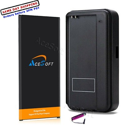 #ad NEW AceSoft 7200mAh Battery AC USB Charger for Samsung Galaxy Note 4 SM N910T $39.25