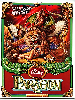 #ad Paragon Pinball FLYER 1979 Original Foldout Brochure Foldout Promo Fantasy Retro $44.00
