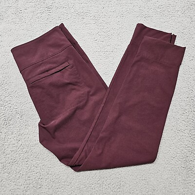 #ad ATHLETA Wander Slim Ankle Pants Womens Size 14T Dark Red Side Zip Stretch Travel $29.99