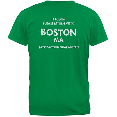 #ad St Patricks Day Return Me to Boston Irish Green Adult T Shirt $14.95