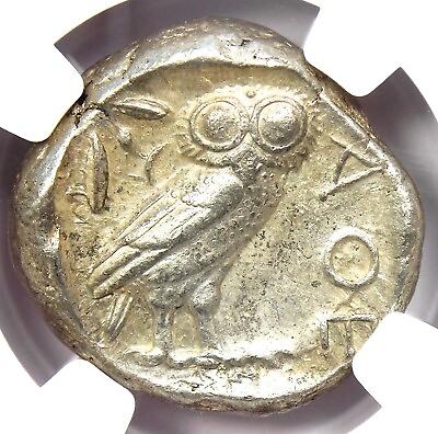 #ad Ancient Athens Greece Athena Owl AR Tetradrachm Coin 440 BC Certified NGC XF $821.75
