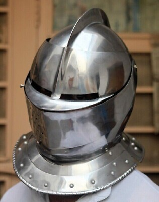 #ad Custom SCA HNB 14 Gauge Steel Medieval Tournament Close helmet G9 replica Gift $151.68