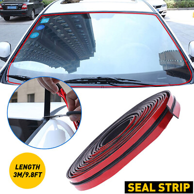 #ad 10FT Rubber Car Front Windshield Rear Seal Panel Strip Sealed Moulding Trim $9.59