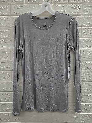#ad New Negative Whipped Long Sleeve Heather Gray Top Size XLarge $65.00