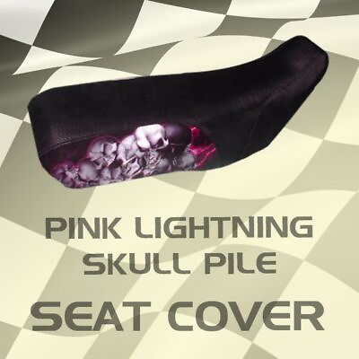 #ad Honda TRX125 86 88 Pink Lightning Skull Pile Seat Cover #3302 $35.99