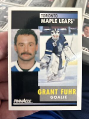 #ad 1991 92 Pinnacle Hockey Grant Fuhr Toronto Maple Leafs #168 HOF Goalie C $1.75