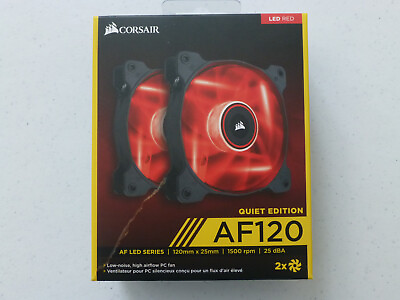 #ad Corsair Air Series AF120 LED Red Quiet Edition High Airflow 120mm Fan Twin Pack $19.99