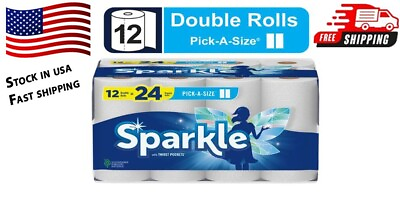 #ad Sparkle Pick A Size Paper Towels White 12 Double Rolls $11.60