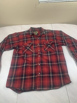 #ad Field amp; Steam Flannel Shirt Men’s XL Tall Heavy Long Sleeve Button Up Red Black $22.99