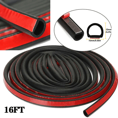 #ad Universal Weatherstrip Small D shape Car Door Rubber Weather Seal Hollow Strip $12.34