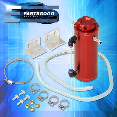 #ad 350ML Red Over Flow Overflow Catch Can Tank Radiator Coolant Aluminum Reservoir $28.99