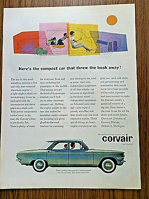 #ad 1960 Corvair 700 by Chevrolet Ad Threw the Book away $4.00