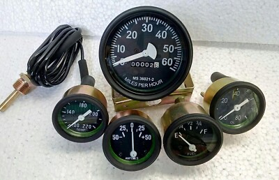 #ad Jeep Gauges Kit Willys and more mechanical speedo temp oil amp fuel $48.11