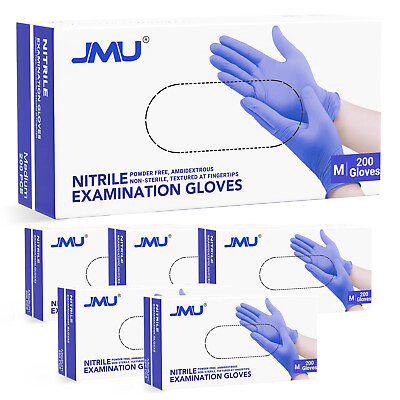 #ad 1200 CASE JMU Medical Nitrile Exam Gloves 3.5 Mil Latex amp; Powder Free XS S M L $49.99