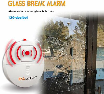 #ad Glass Window Break Alarm with Loud 120dB Alarm and Vibration Sensors 4 8 packs $18.99