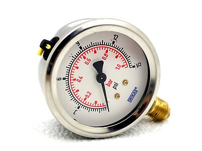 #ad Wika Pressure Gauge 15 PSI BAR G1 4B LM Type 212.53 2.5quot; 52743100 *New Open Box* $9.95