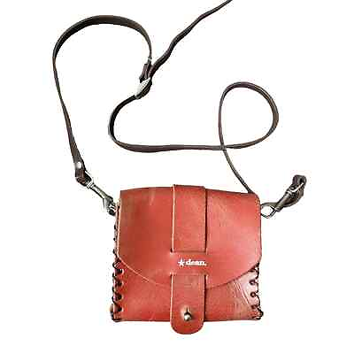 #ad Dean Leather Accessories Mini Orange Crossbody Bag $34.00