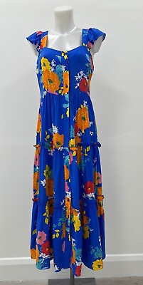#ad #ad Ladies Ex Chainstore Floral Print Tiered Midi Dress Size 6 10 12 14 16 18 22 GBP 23.95