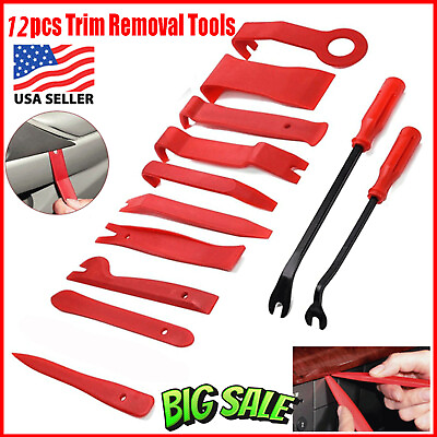 #ad 12 Auto Trim Removal Tool Kit Car Panel Door Dashboard Fastener Remover Pry Set $12.19