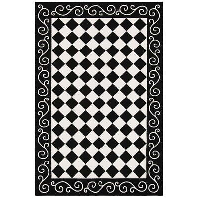 #ad Chelsea Hollie Geometric Wool Area Rug Black Ivory 1#x27;8quot; x 2#x27;6quot; $23.93