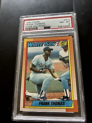 #ad #ad Frank Thomas RC 1990 Topps #414 NAME ON FRONT Rookie Card PSA 8 $15.00