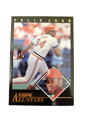 #ad Felix Jose 1992 Fleer All Stars BASEBALL Card #1 St. Louis Cardinals MLB N $1.75