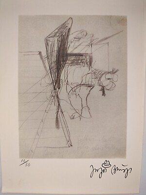 #ad Joseph Beuys COA Vintage Signed Art Print on Paper Limited Edition Signed $79.95