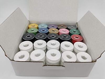#ad Prewound Bobbin Size M M Multi Color 75pcs per Box Plastic Sided 40S 2 Polyes... $31.08