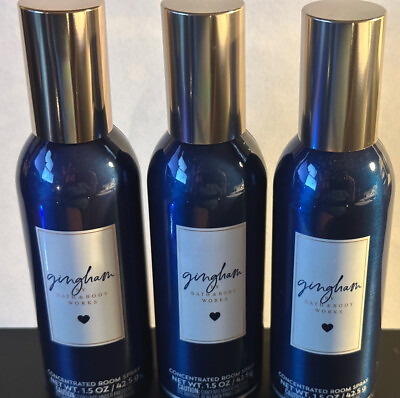 #ad 3x Bath amp; Body Works GINGHAM Concentrated Room Spray Air Fresh FREE SHIP $29.99