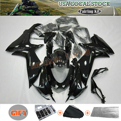 #ad #ad Gloss Black Fairing Kit For Suzuki GSXR600 GSXR750 2011 2023 ABS Bodywork Bolts $359.01