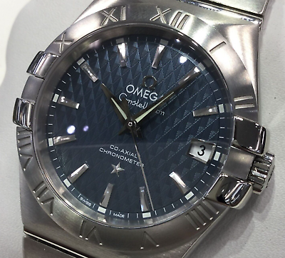 #ad OMEGA CONSTELLATION BLUE DIAL Box Papers 35MM 123.10.35.20.03.002 $3150.00