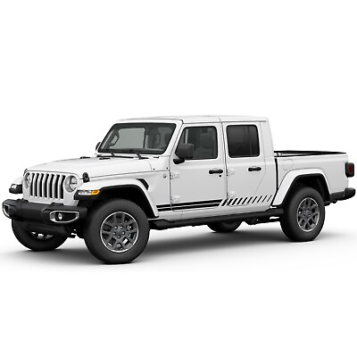 #ad Side double stripes graphics stickers decal compatible with Jeep Gladiator $70.00