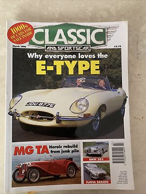 #ad Classic amp; Sports Car Magazine March 1996 Jag R Type MG TA Rebuild LanciaFlavia s GBP 3.49